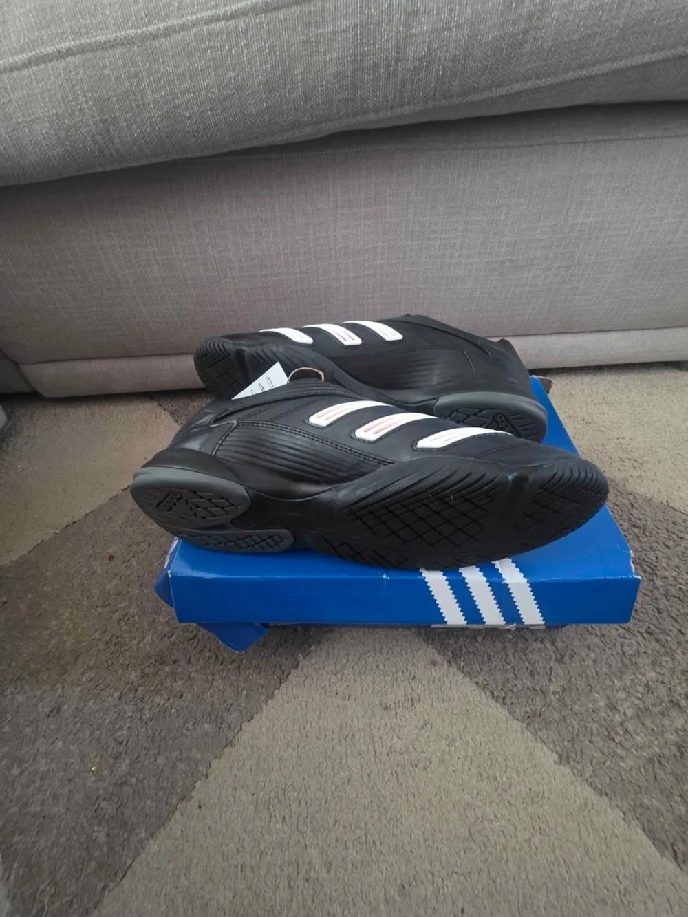 adidas Predator Sala Indoor Soccer Shoes - Black with White & Red Accents